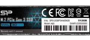 SILICON POWER SSD PCIe Gen3x4 P34A60 M.2 2280, 512GB, 2.200-1.600MB/s