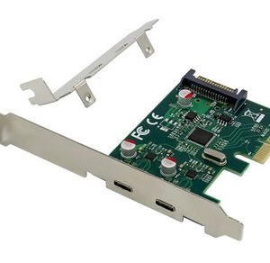 POWERTECH κάρτα επέκτασης PCIe σε 2x USB-C ST614, ASM1142