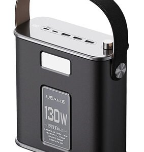 USAMS σταθμός φόρτισης USAMS-ST, καλώδιο, 5 έξοδοι, 130W 80000mAh, μαύρο