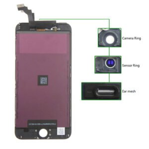 TIANMA High Copy LCD iPhone 6G Plus, Camera-Sensor ring, ear mesh, Black