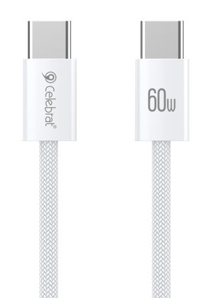 CELEBRAT καλώδιο USB-C U600, 60W, 480Mbps, 1m, λευκό