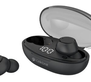 CELEBRAT earphones με θήκη φόρτισης TWS-W32, True Wireless, Φ8mm, μαύρα