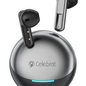 CELEBRAT earphones με θήκη φόρτισης W61, True Wireless, 13mm, 25/200mAh, μαύρα