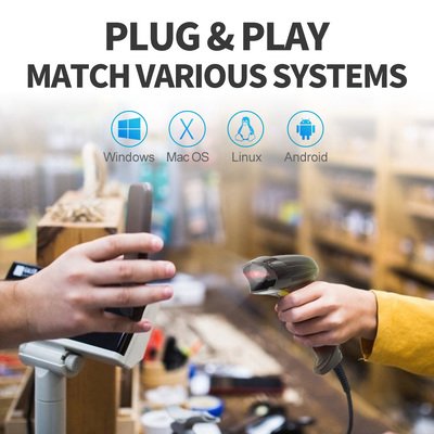 GTCODESTAR barcode scanner X-760H, 1D & 2D, ενσύρματο, μαύρο - Image 2