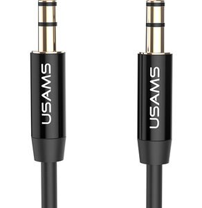 USAMS καλώδιο ήχου 3.5mm YP-01, AUX, 1m, μαύρο