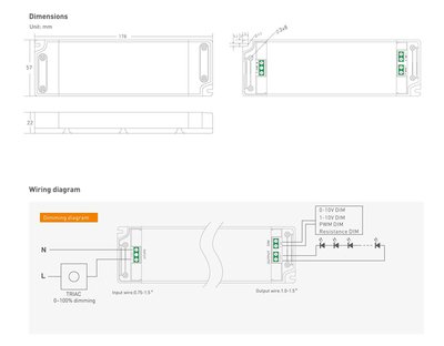 YSD τροφοδοτικό DC 60WUGP-12, 12VDC, 60W, 5A, IP20, dimmable - Image 2