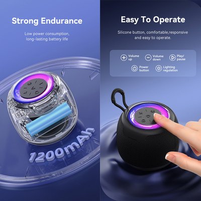 USAMS φορητό ηχείο US-YX014, 10W, Bluetooth, 1200mAh, μαύρο - Image 4