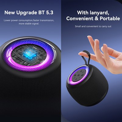 USAMS φορητό ηχείο US-YX014, 10W, Bluetooth, 1200mAh, μαύρο - Image 5